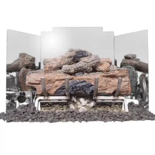 Real Fyre 24″ 3-Panel Contemporary Polished Stainless Fireback – FBCP-24