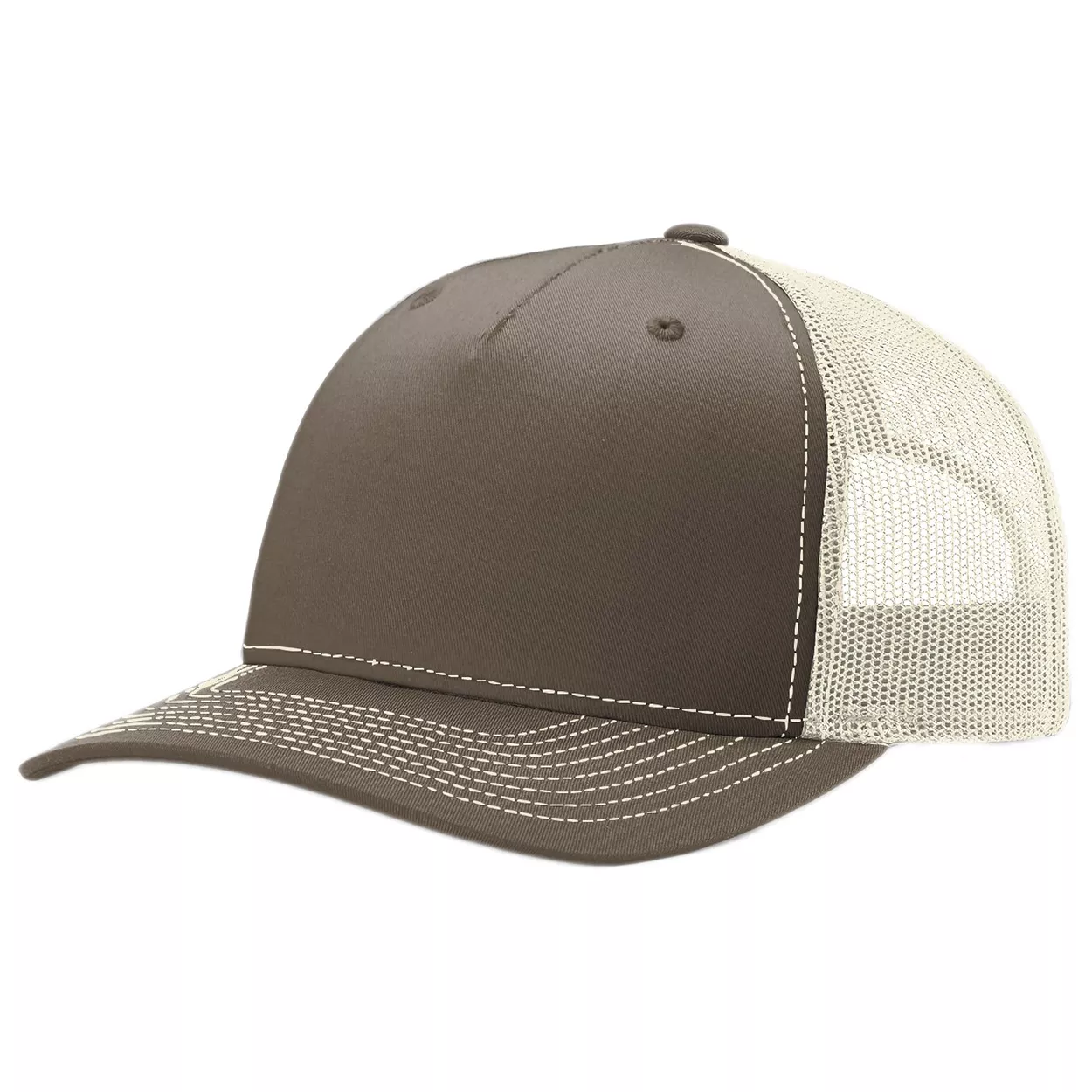 Richardson 112FP Five-Panel Trucker Cap - Chocolate Chip/Birch