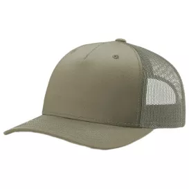 Richardson 112FP Five-Panel Trucker Cap - Pale Khaki/Loden