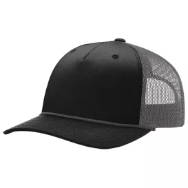 Richardson 112FPR Five-Panel with Rope Cap - Black/Charcoal/Charcoal
