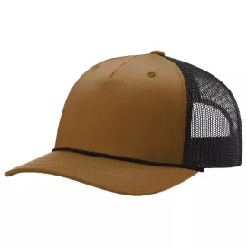 Richardson 112FPR Five-Panel with Rope Cap - Caramel/Black/Black