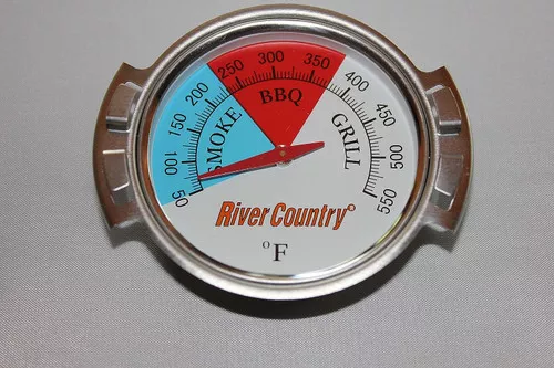 River Country Stainless Steel BBQ Smoker Electric Gas Charcoal Grill Surface Oven Grate Color Coded Thermometer