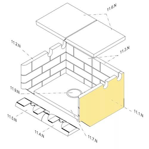 RSF Onyx Right Refractory Brick (FR-11.1.N/R4201)