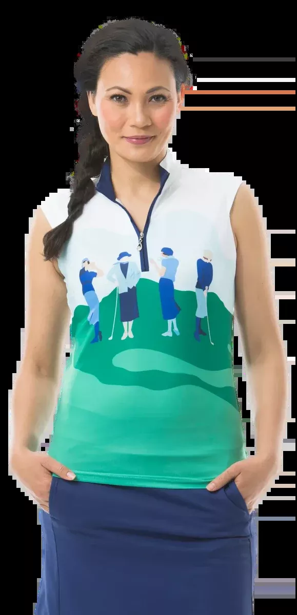 SanSoleil- Sleeveless Mock “On The Green” (Style#: 900471)(X-Small Only)