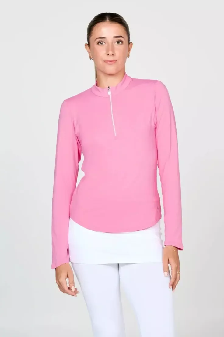 Sofibella- Long Sleeve Half Zip Rosa Top (Style#: 2620)(Small Only)