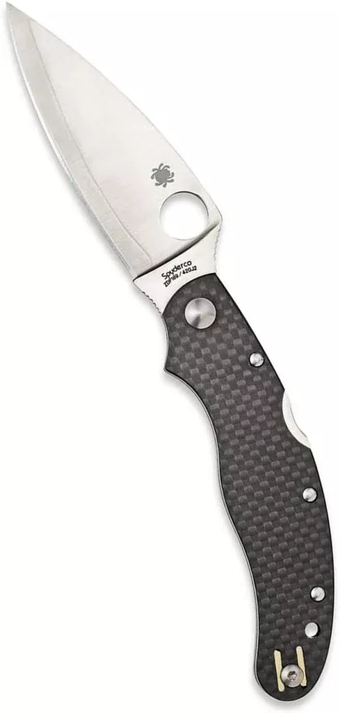 Spyderco Caly 3.5 Carbon Fiber ZDP-189 3.4″ Plain Edge Folding Pocket Knife (C144CFPE)
