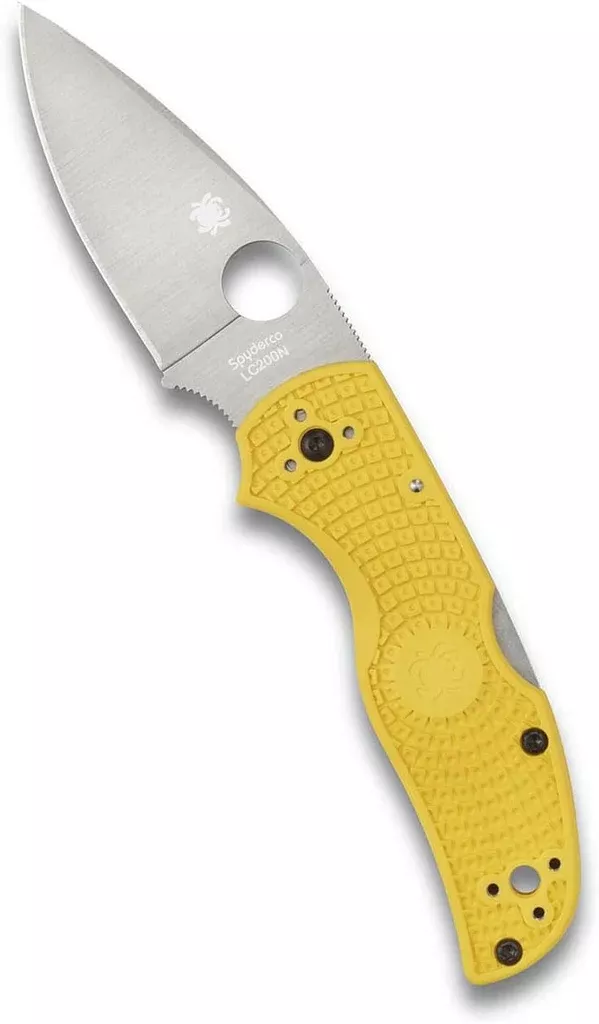 Spyderco Native 5 Lightweight Salt Yellow CPM MagnaCut 2.95" Plain Edge Folding Pocket Knife (C41PYL5)