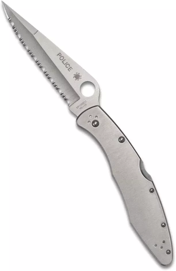 Spyderco PoliceModel 4.2″ Serrated Edge Folding Pocket Knife (C07S)