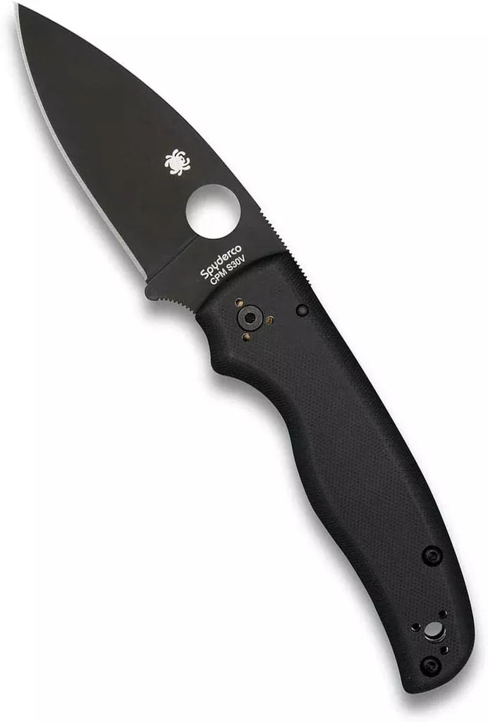 Spyderco Shaman G-10 Black 3.58″ Plain Edge Folding Pocket Knife (C229GPBK)