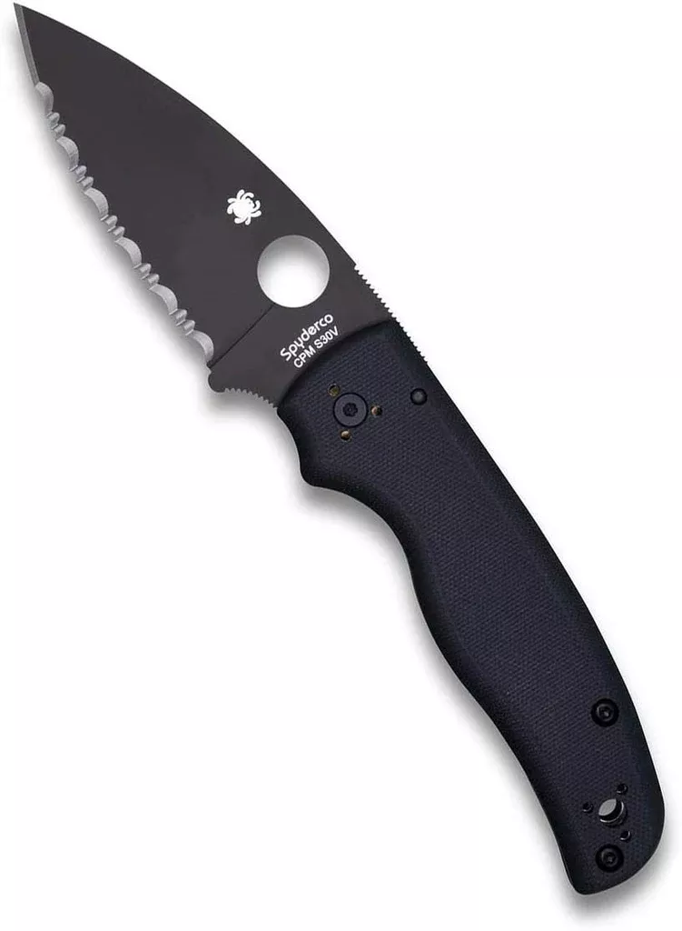 Spyderco Shaman G-10 Black 3.58″ Plain Edge Folding Pocket Knife (C229GSBK)