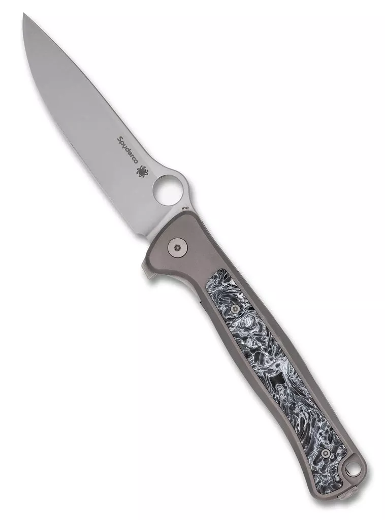 Spyderco Slym R.I.L. Titanium M390 3.42″ Plain Edge Folding Pocket Knife (C271TIP)