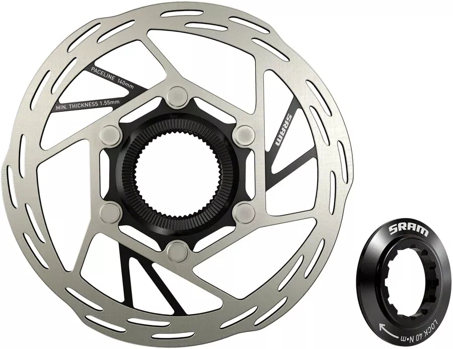 SRAM Paceline Disc Brake Rotor – 140mm Center Lock 1.85mm Includes Internal Tooled Lockring