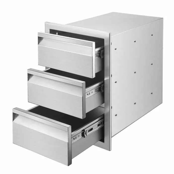 Stainless Steel 14×20.5×23″ Combined Drawer Cabinet For Outdoor Storage Kitchen