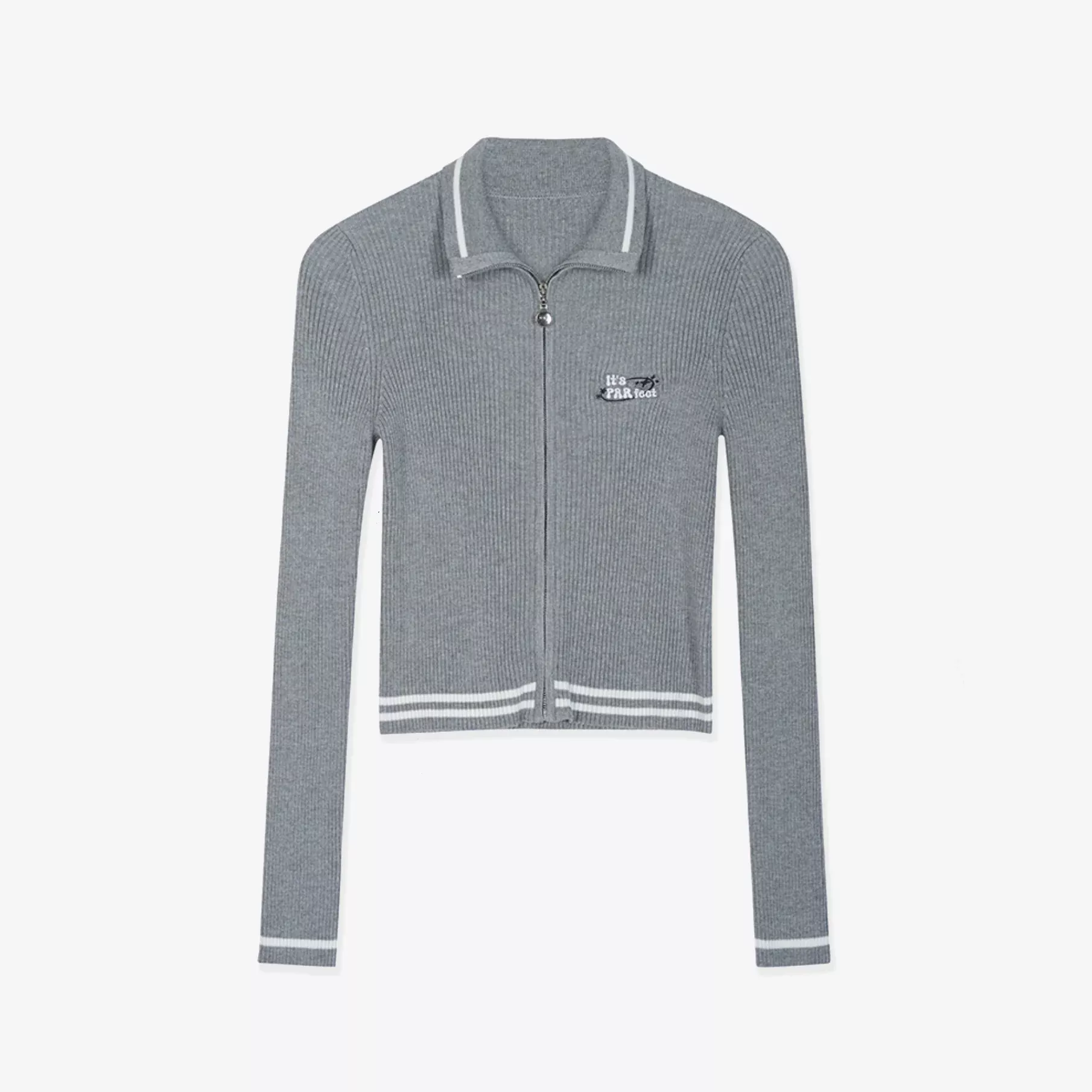 TeecationWomen’s Zip Knit Cardigan – Gray