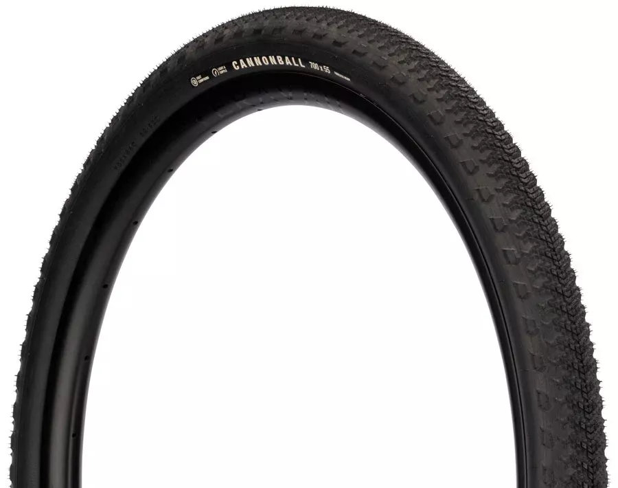 Teravail Cannonball Tire - 700 x 55 Tubeless Folding BLK Durable Fast Compound