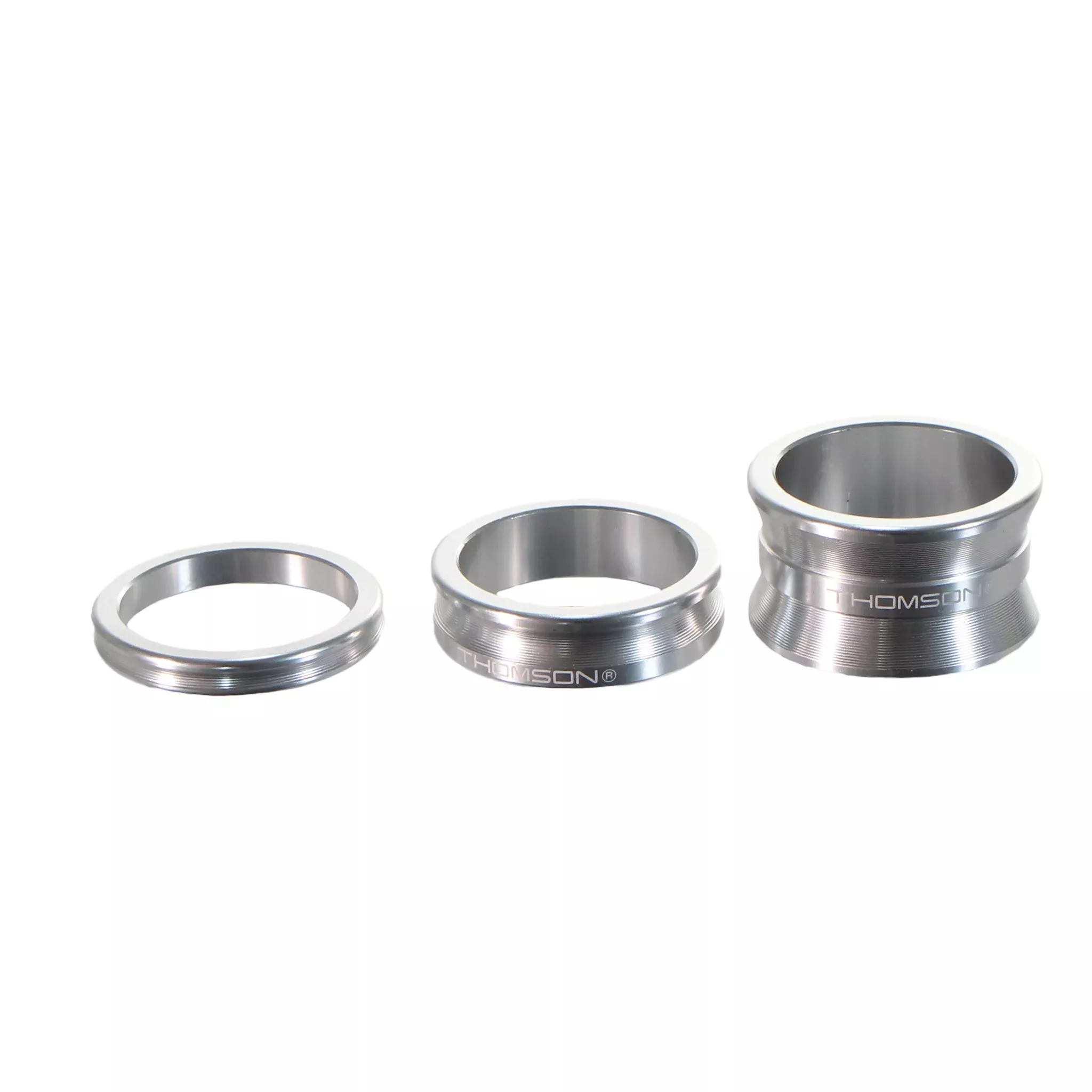 Thomson Aluminum Headset Spacer Pack 1-1/8″ Silver 3/Count