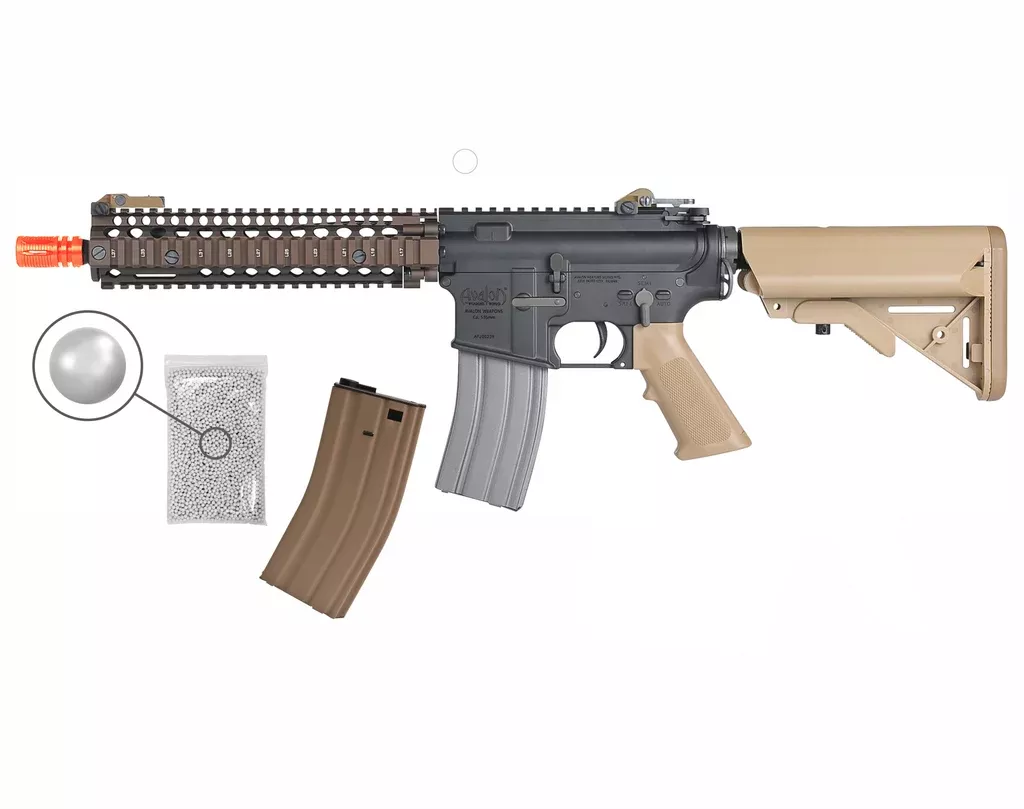 Umarex MK18 Avalon Black/Tan Airsoft Rifle Gun with Wearable4U Bundle