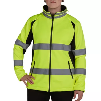 Utility Pro Class 2 Hi Vis Yellow Ladies Soft Shell Jacket with Teflon Protector UHV668