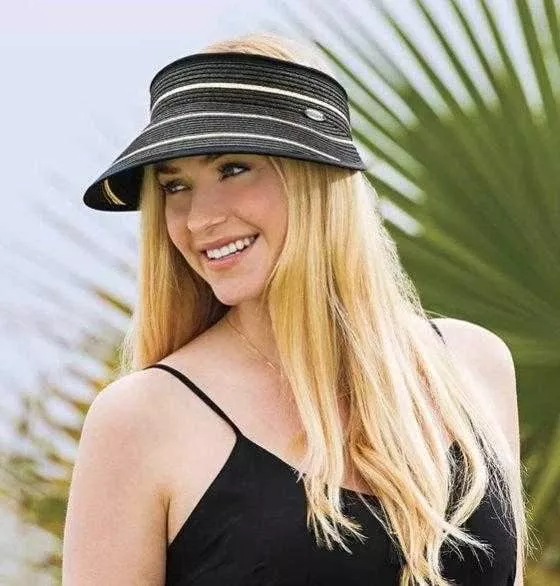 Wallaroo Savannah Straw Velcro Visor – Tan, Navy,or Black