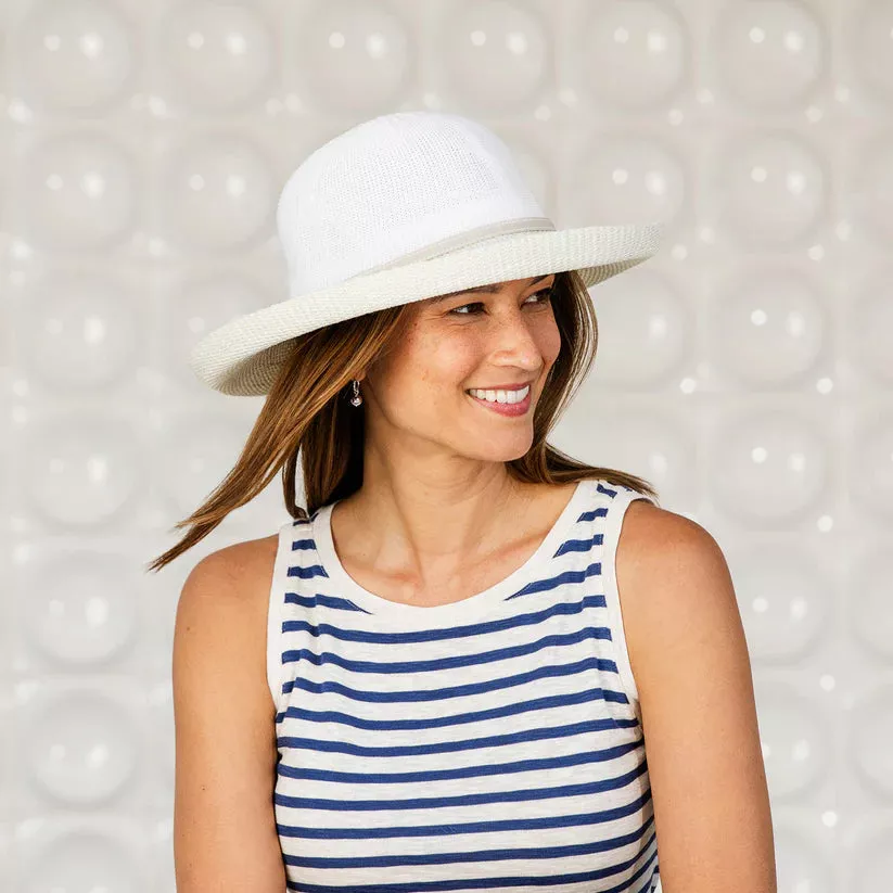 Wallaroo Victoria Two-Toned Women’s Sun Protection Hat-White/Natural