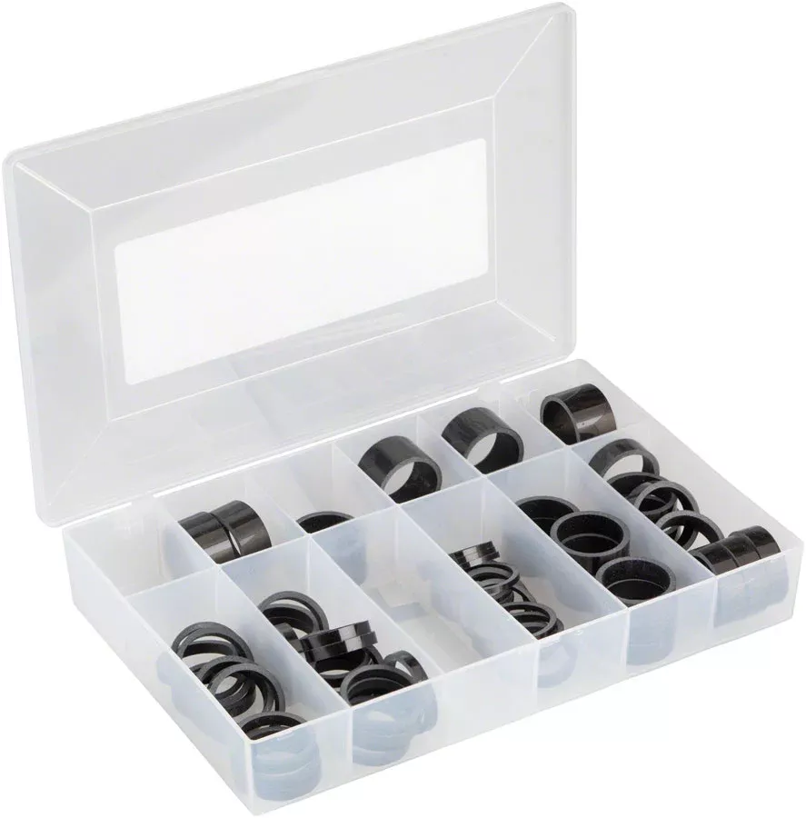 Wheels Manufacturing Carbon Headset Spacer Kit – 1-1/8″ Assorted 62pcs Gloss