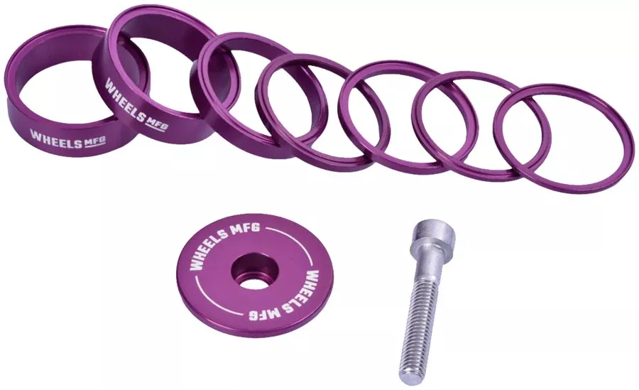 Wheels Manufacturing Essential StackRight Headset Spacer Kit – Purple