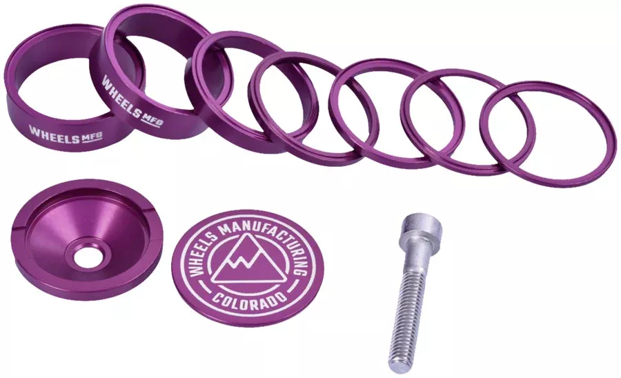 Wheels Manufacturing Pro StackRight Headset Spacer Kit – Purple