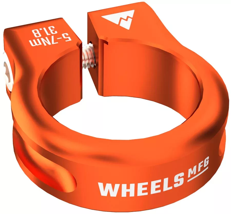Wheels Manufacturing Seatpost Clamp – 31.8mm Bolt-On Orange