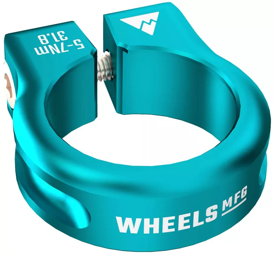 Wheels Manufacturing Seatpost Clamp – 31.8mm Bolt-On Teal