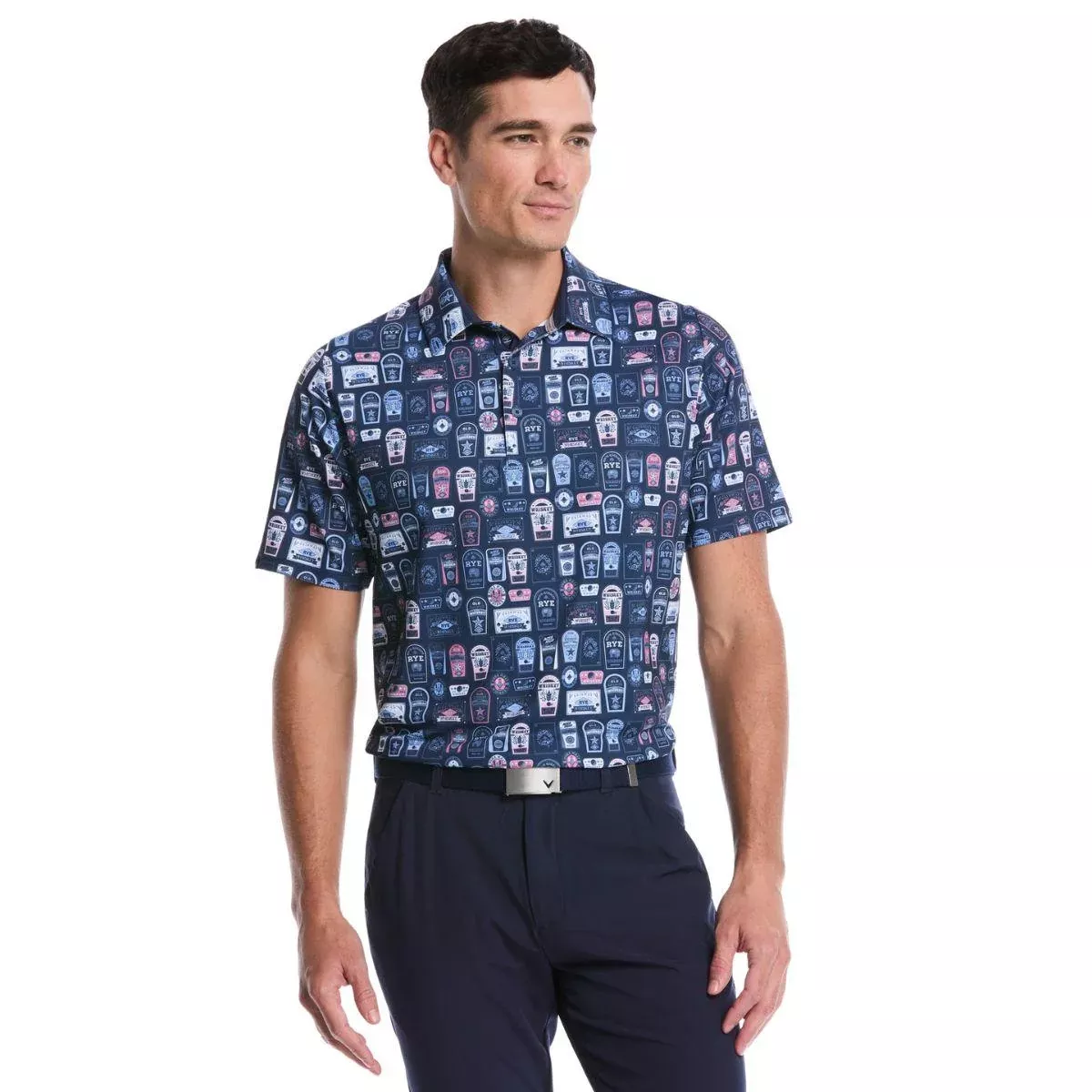 Whiskey Ace Print Polo