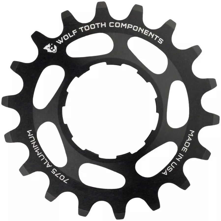 Wolf Tooth Single Speed Aluminum Cog – 22t Compatible 3/32″ Chains BLK