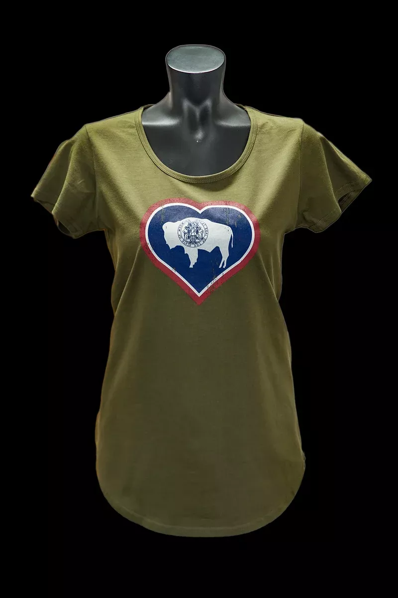 WYOMING FLAG HEART TEE