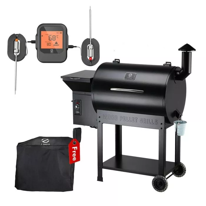 Z GRILLS ZPG-7002B Wood Pellet Grill BBQ Smoker Digital Control with Smart Probe