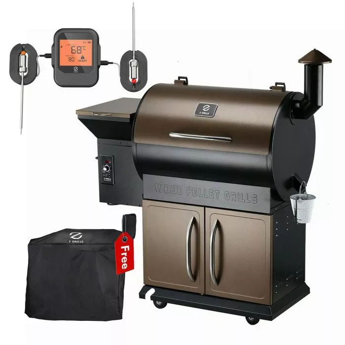 Z GRILLS ZPG-700D Wood Pellet Grill BBQ Smoker Digital Control with Smart Probe